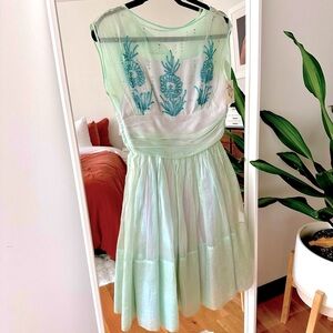 Gorgeous Vintage 1950s Seafoam Party Dress, size small